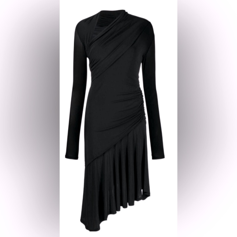 Pinko LBD Black Asymmetrical Jersey Dress